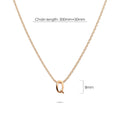 Initials Brick Alphabet Letter Necklace Rose Gold Layered Steel Jewellery - 68
