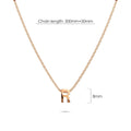 Initials Brick Alphabet Letter Necklace Rose Gold Layered Steel Jewellery - 72