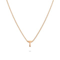Initials Brick Alphabet Letter Necklace Rose Gold Layered Steel Jewellery - 78