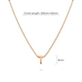 Initials Brick Alphabet Letter Necklace Rose Gold Layered Steel Jewellery - 80