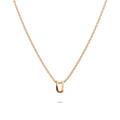 Initials Brick Alphabet Letter Necklace Rose Gold Layered Steel Jewellery - 82