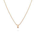 Initials Brick Alphabet Letter Necklace Rose Gold Layered Steel Jewellery - 86