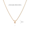 Initials Brick Alphabet Letter Necklace Rose Gold Layered Steel Jewellery - 88