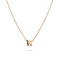 Initials Brick Alphabet Letter Necklace Rose Gold Layered Steel Jewellery - 90
