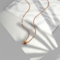 Initials Brick Alphabet Letter Necklace Rose Gold Layered Steel Jewellery - 91
