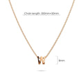Initials Brick Alphabet Letter Necklace Rose Gold Layered Steel Jewellery - 92