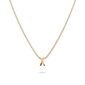 Initials Brick Alphabet Letter Necklace Rose Gold Layered Steel Jewellery - 94