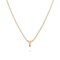 Initials Brick Alphabet Letter Necklace Rose Gold Layered Steel Jewellery - 98