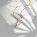 Initials Brick Alphabet Letter Necklace Rose Gold Layered Steel Jewellery - 99