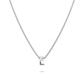Initials Brick Alphabet Letter Necklace White Gold Layered Steel Jewellery  - 18