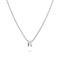 Initials Brick Alphabet Letter Necklace White Gold Layered Steel Jewellery  - 54
