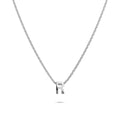 Initials Brick Alphabet Letter Necklace White Gold Layered Steel Jewellery  - 70