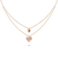 Pixel Heart Layered Necklace in Rose Gold Layered Titanium Steel - Brilliant Co