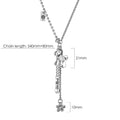 Petite Pony and Flower Long Chain Necklace in White Gold - Brilliant Co