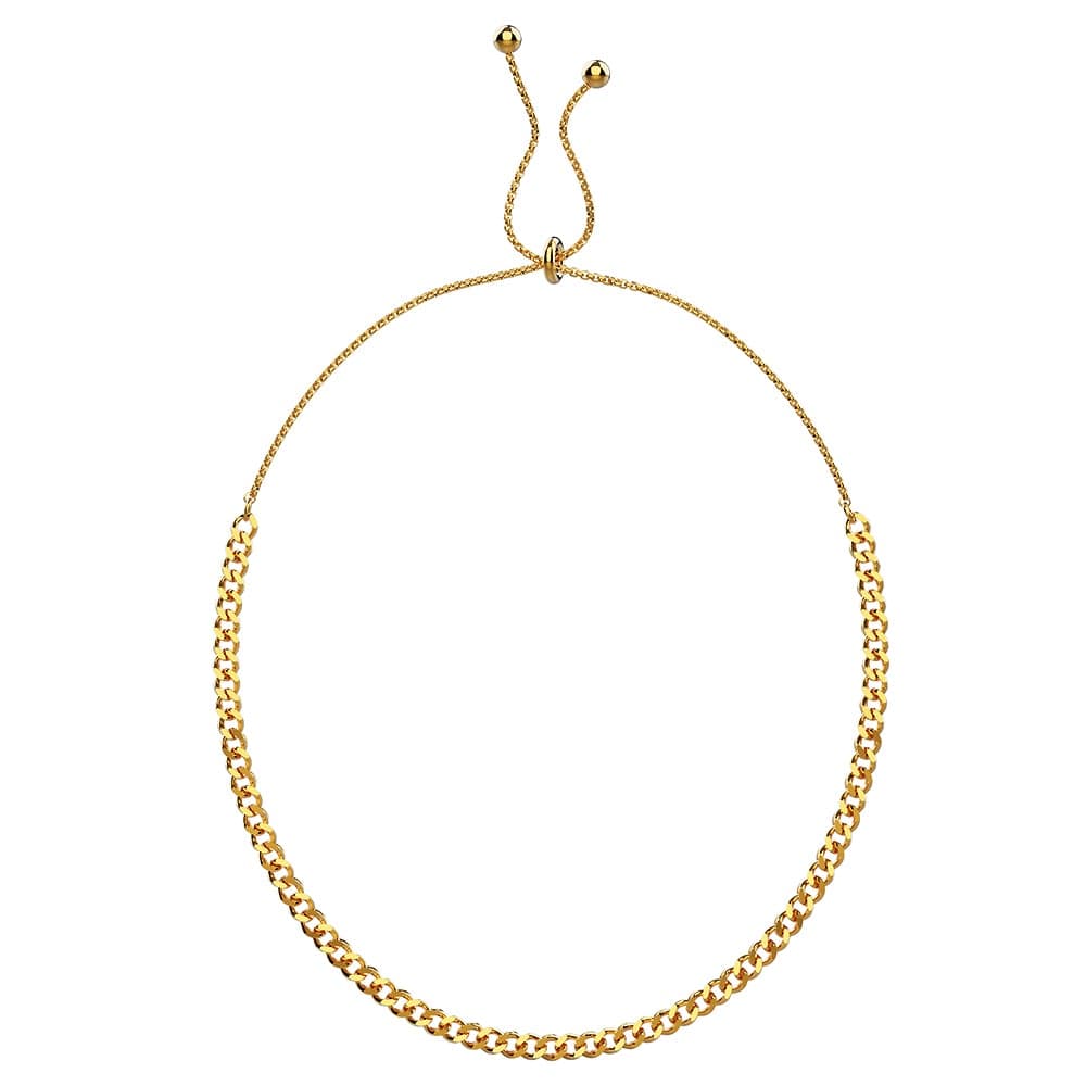 Medusa Weave Link Gold Titanium Chain Slider Necklace - Brilliant Co
