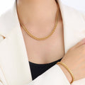 Medusa Weave Link Gold Titanium Chain Slider Necklace - Brilliant Co