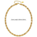 Bianca Fancy Clip Link Chain Gold Titanium Choker Necklace - Brilliant Co