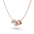 Triple Charm Pendant Necklace Rose Gold Layered Titanium - Brilliant Co