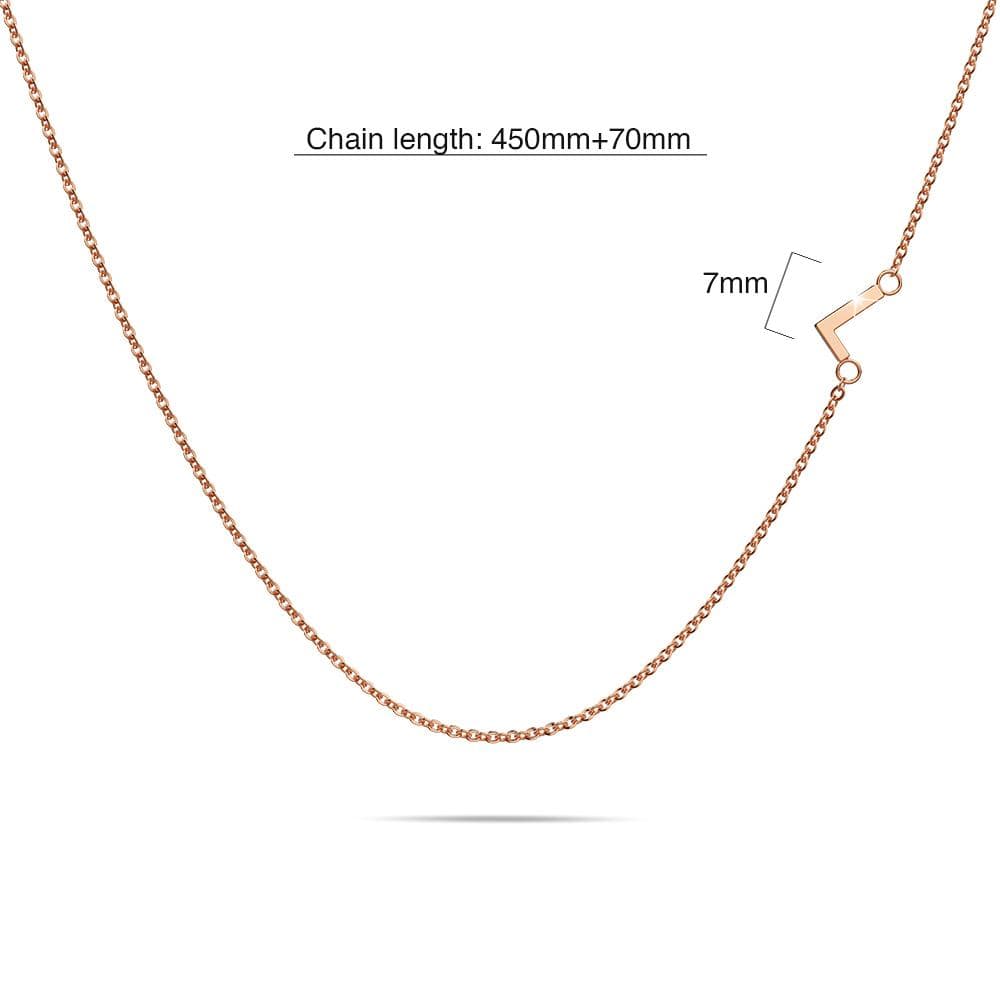 Sparkling Alphabet Initials Titanium Steel Necklace in Rose Gold - 48