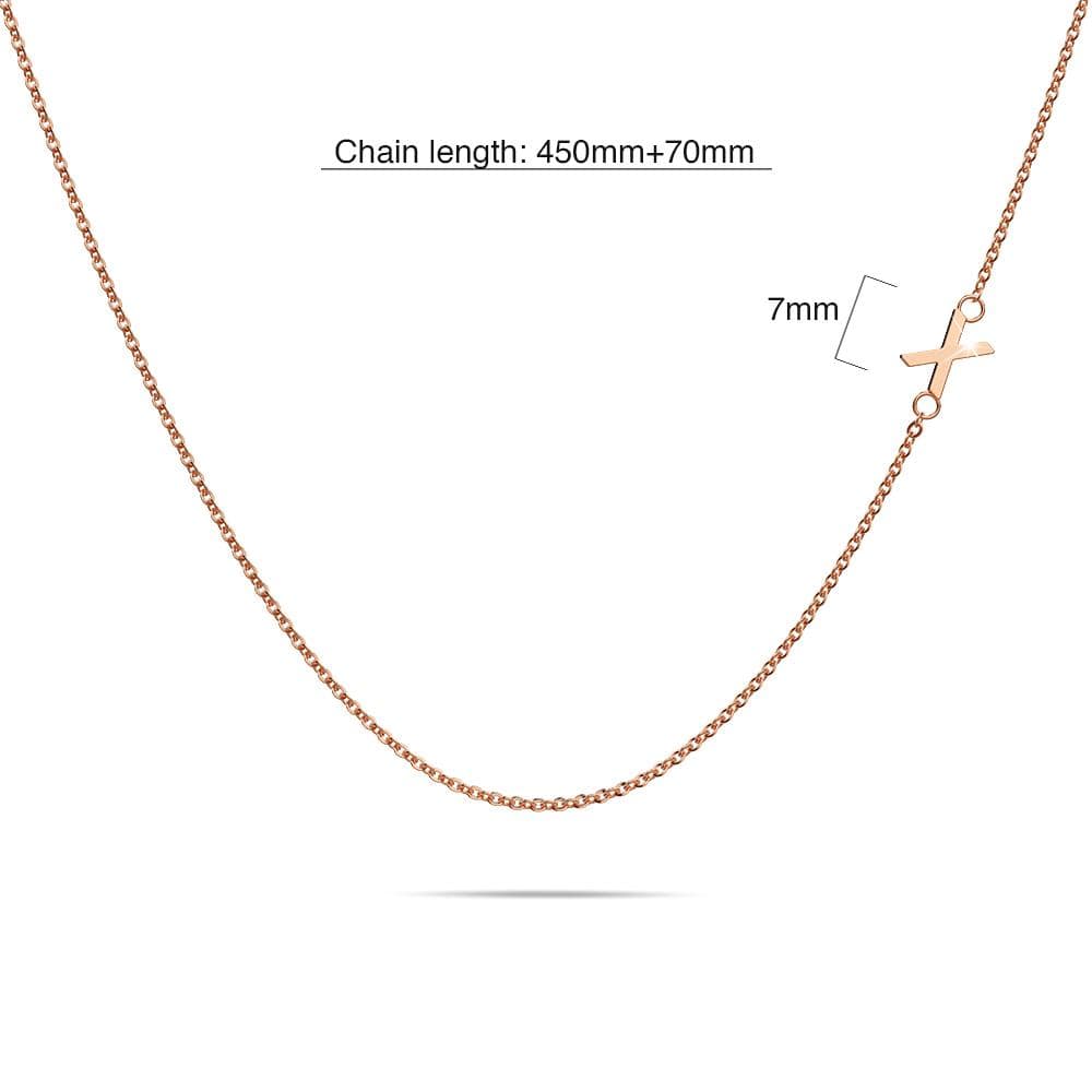 Sparkling Alphabet Initials Titanium Steel Necklace in Rose Gold - 96