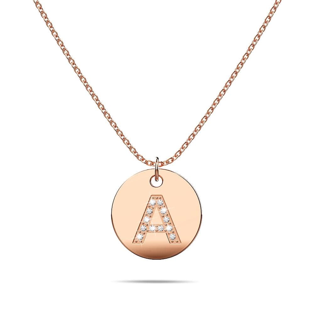 Initials Fabulous Alphabet Letter Necklace Rose Gold Layered Steel Jewellery - 2