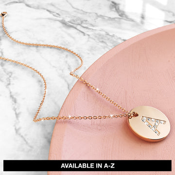 Initials Fabulous Alphabet Letter Necklace Rose Gold Layered Steel Jewellery