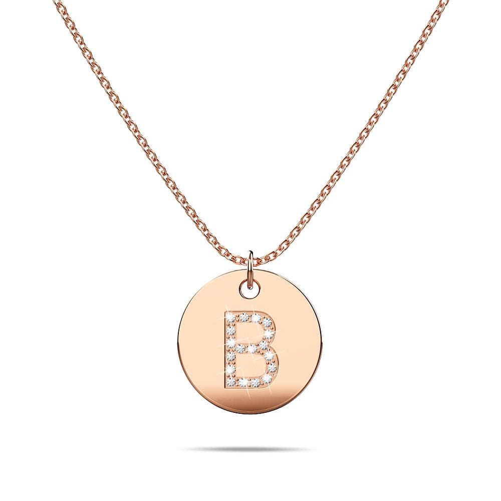 Initials Fabulous Alphabet Letter Necklace Rose Gold Layered Steel Jewellery - 6