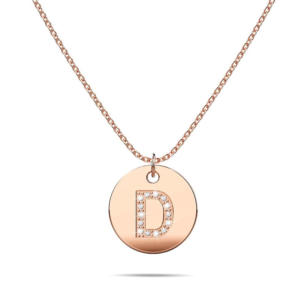 Initials Fabulous Alphabet Letter Necklace Rose Gold Layered Steel Jewellery - 14