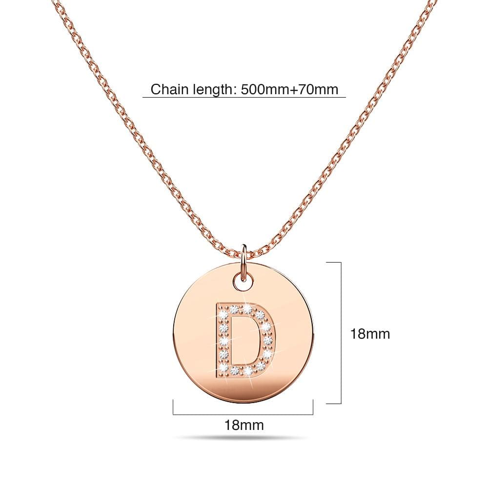 Initials Fabulous Alphabet Letter Necklace Rose Gold Layered Steel Jewellery - 16