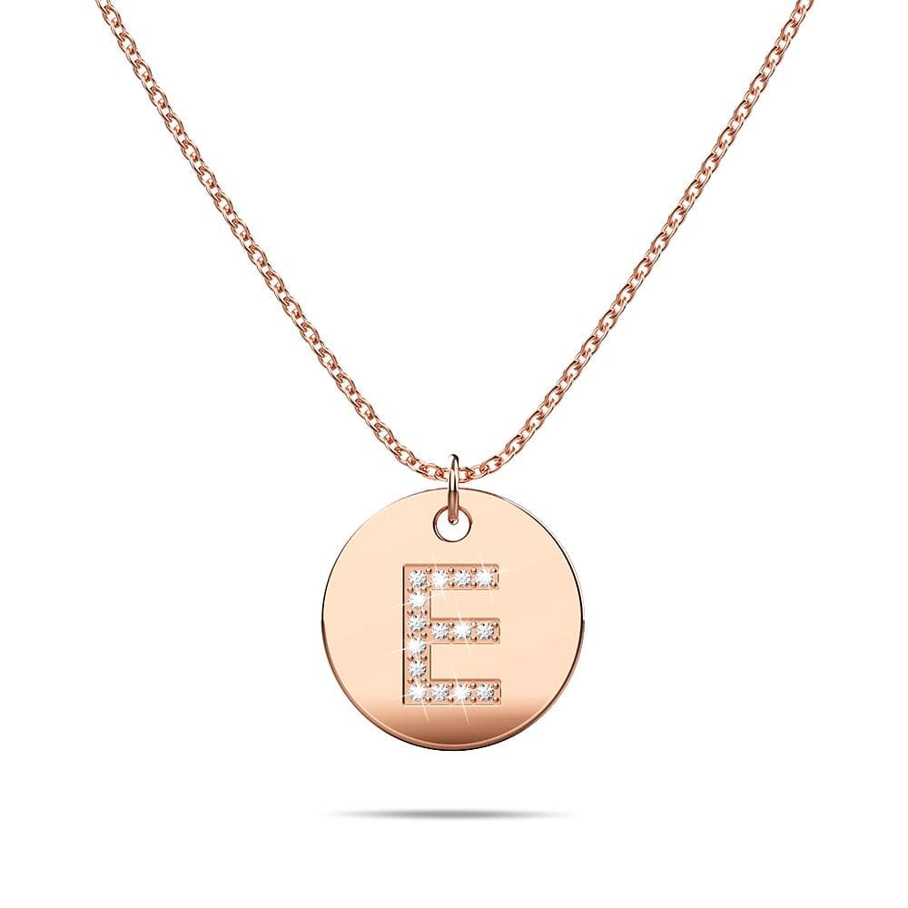 Initials Fabulous Alphabet Letter Necklace Rose Gold Layered Steel Jewellery - 18