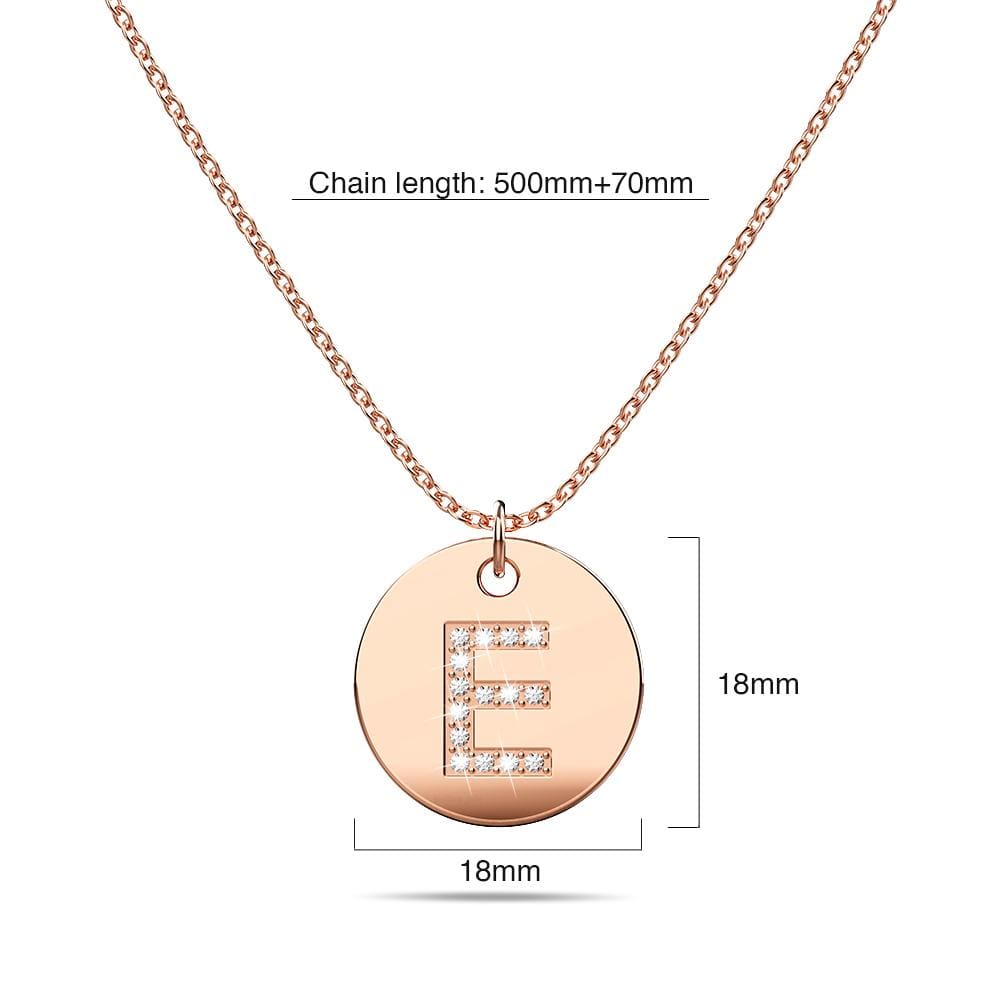 Initials Fabulous Alphabet Letter Necklace Rose Gold Layered Steel Jewellery - 20