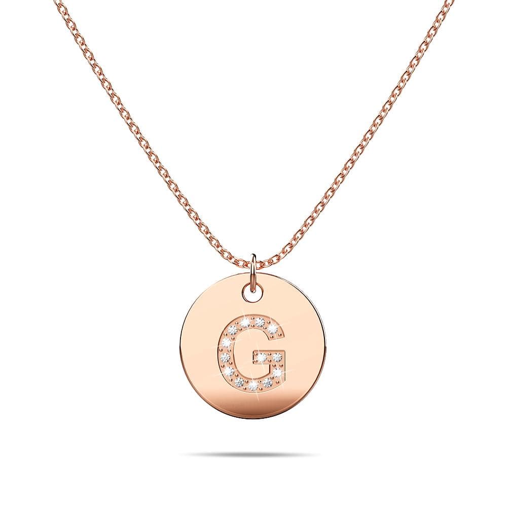 Initials Fabulous Alphabet Letter Necklace Rose Gold Layered Steel Jewellery - 26