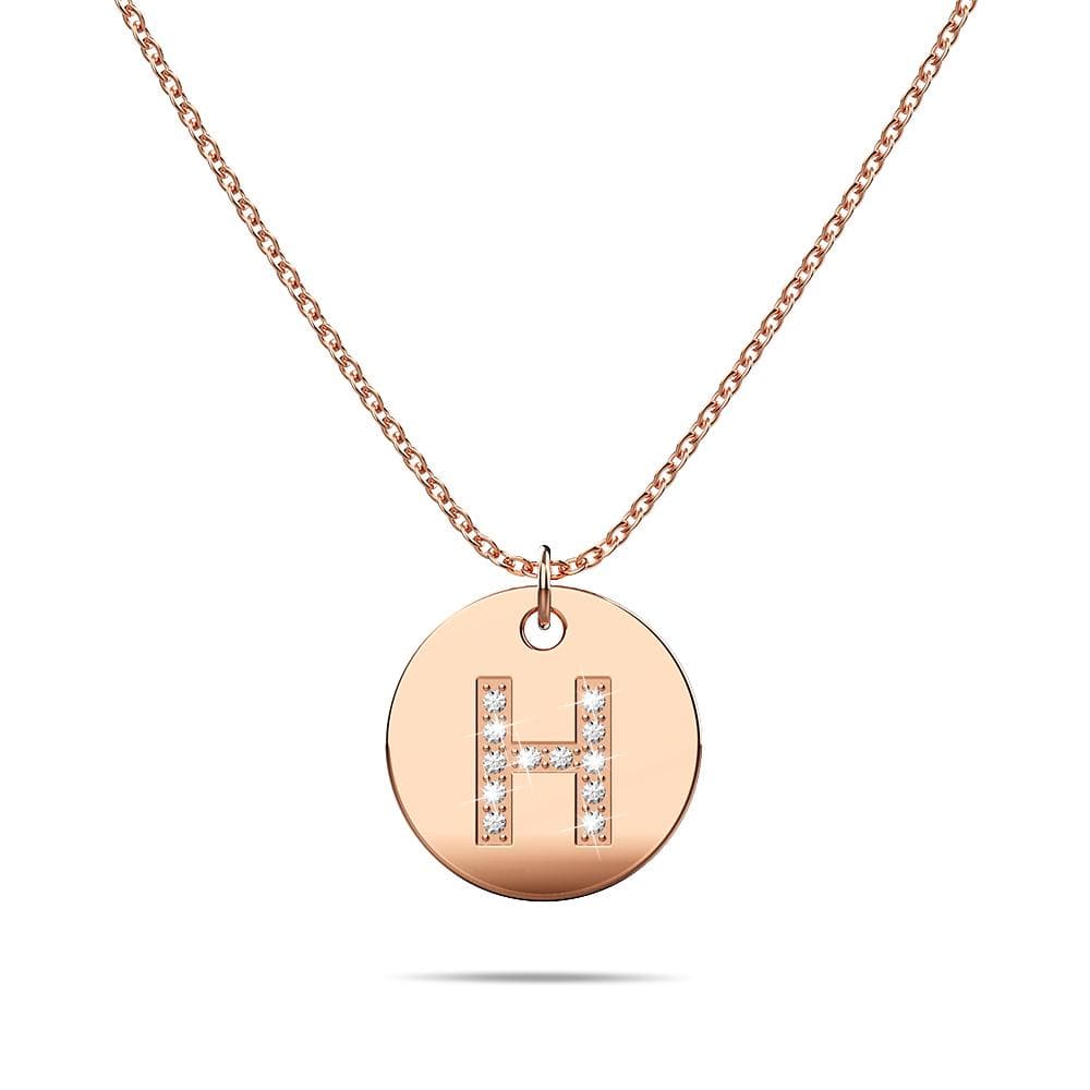 Initials Fabulous Alphabet Letter Necklace Rose Gold Layered Steel Jewellery - 30