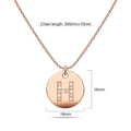 Initials Fabulous Alphabet Letter Necklace Rose Gold Layered Steel Jewellery - 32