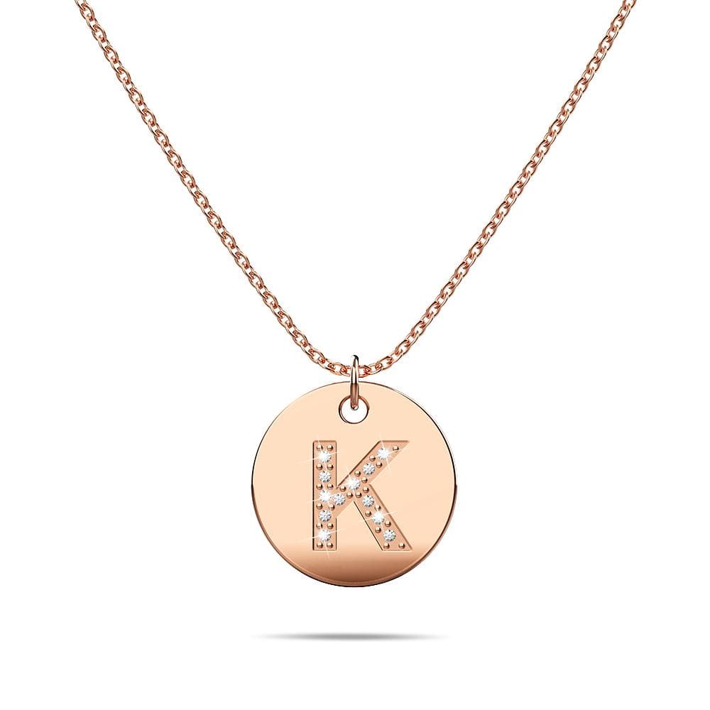 Initials Fabulous Alphabet Letter Necklace Rose Gold Layered Steel Jewellery - 42