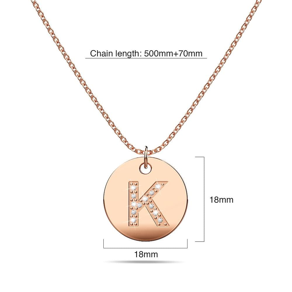 Initials Fabulous Alphabet Letter Necklace Rose Gold Layered Steel Jewellery - 44
