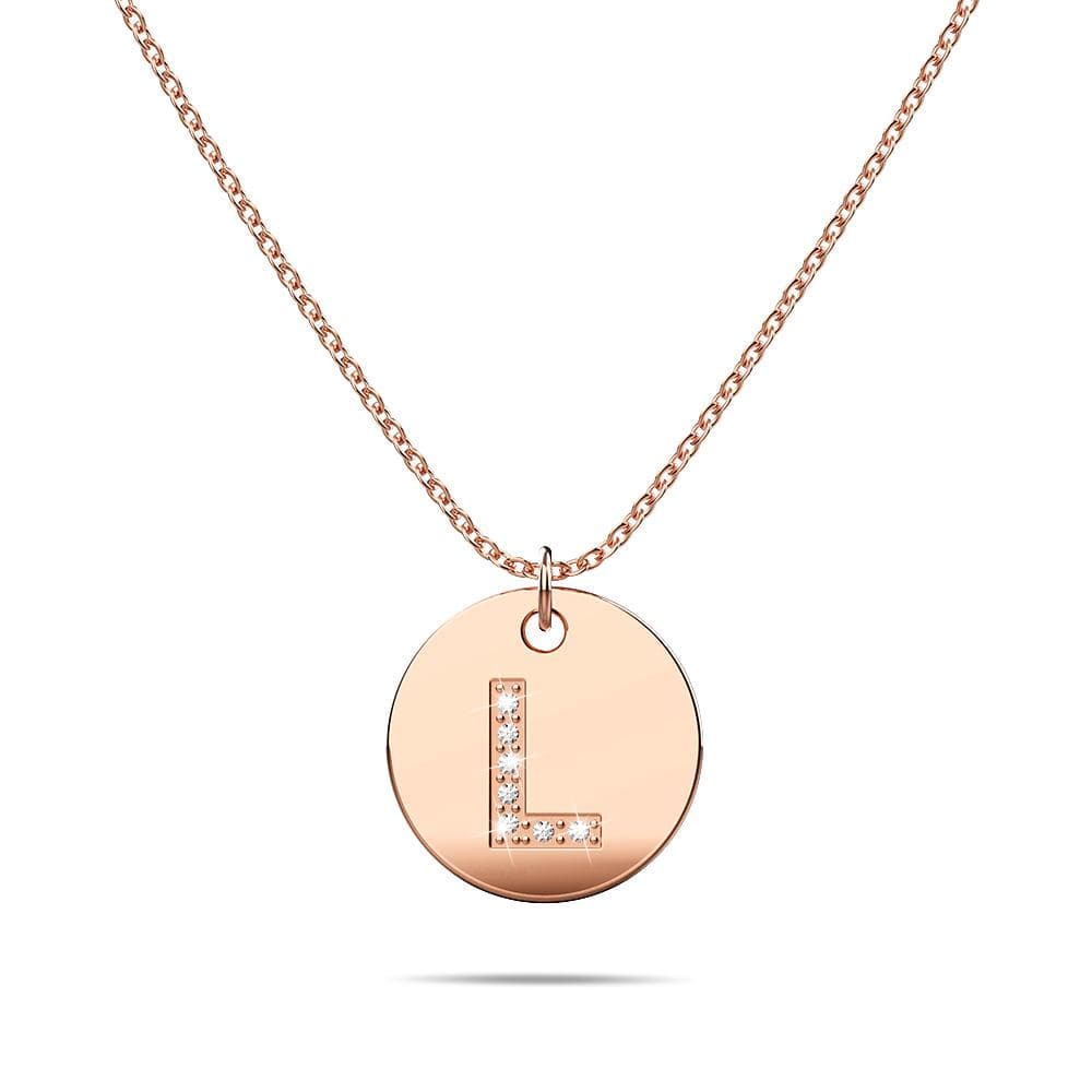 Initials Fabulous Alphabet Letter Necklace Rose Gold Layered Steel Jewellery - 46