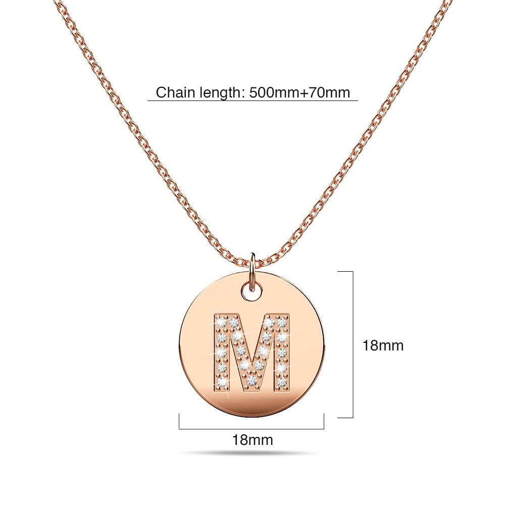 Initials Fabulous Alphabet Letter Necklace Rose Gold Layered Steel Jewellery - 52