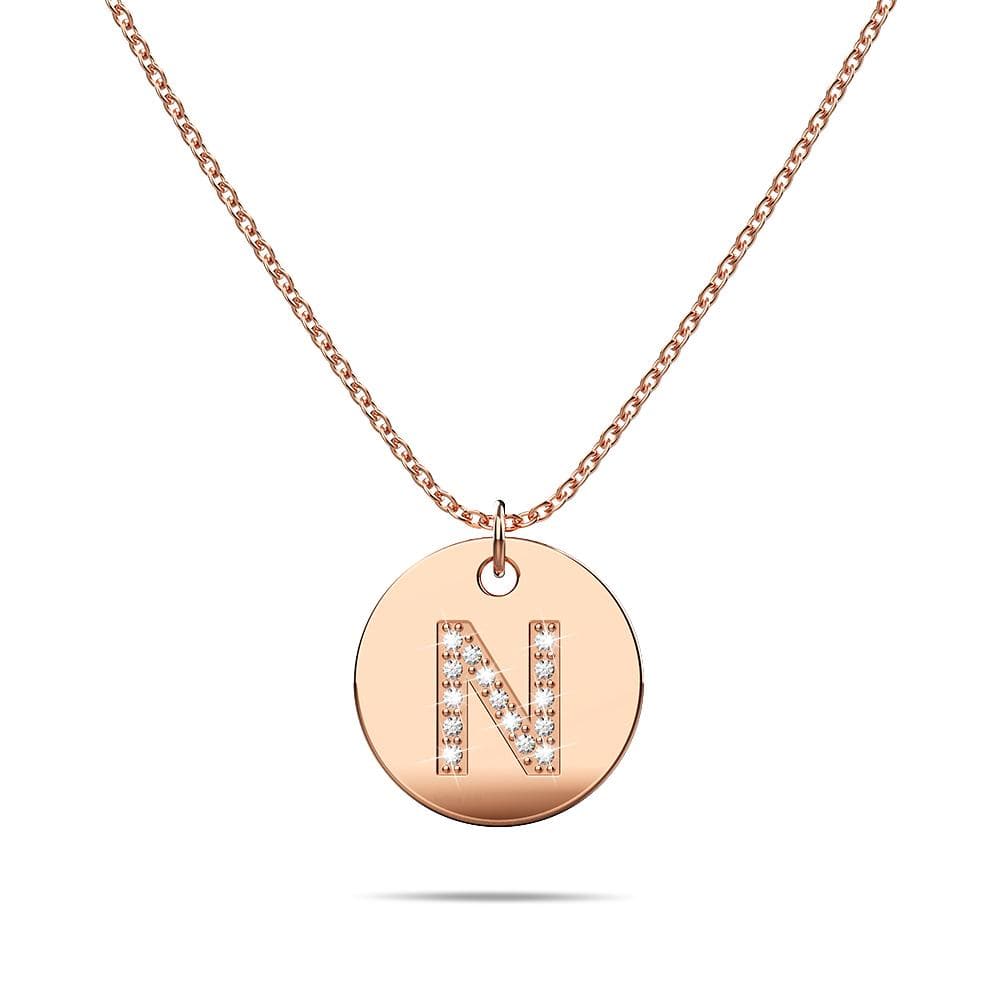 Initials Fabulous Alphabet Letter Necklace Rose Gold Layered Steel Jewellery - 54