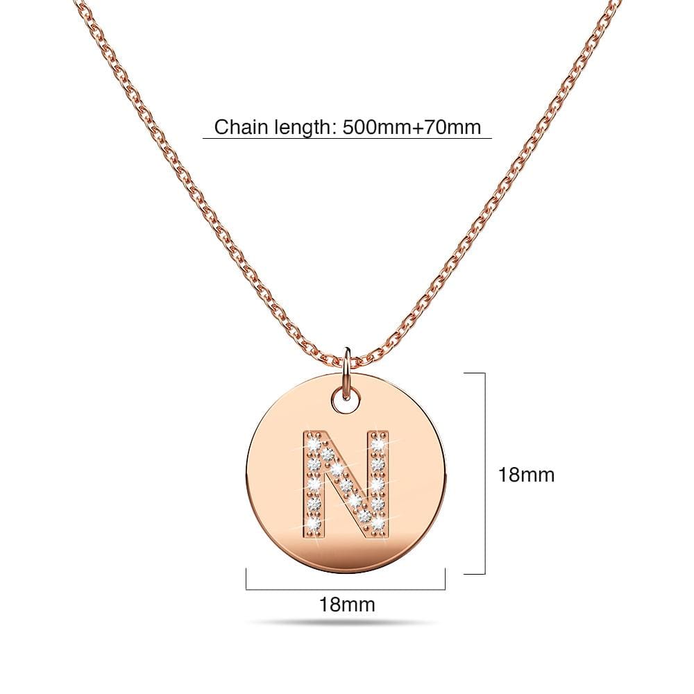 Initials Fabulous Alphabet Letter Necklace Rose Gold Layered Steel Jewellery - 56
