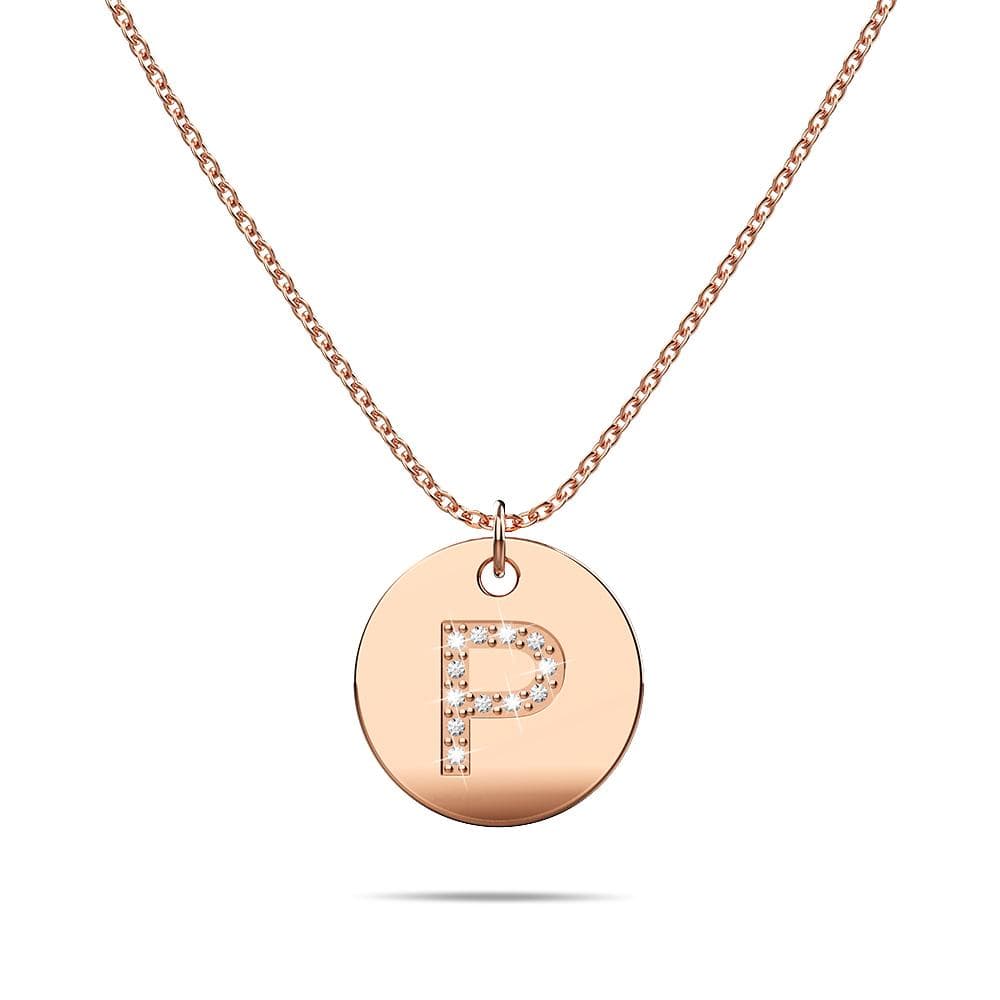 Initials Fabulous Alphabet Letter Necklace Rose Gold Layered Steel Jewellery - 62