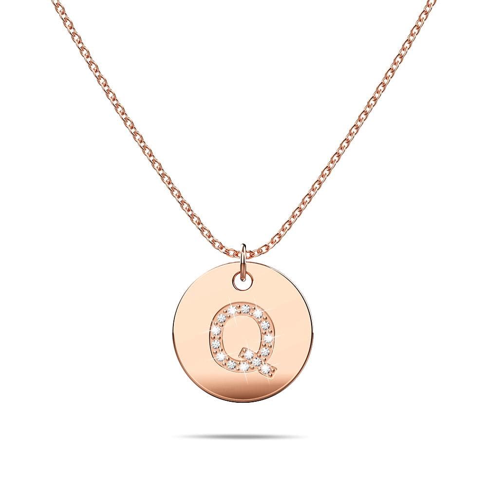 Initials Fabulous Alphabet Letter Necklace Rose Gold Layered Steel Jewellery - 66