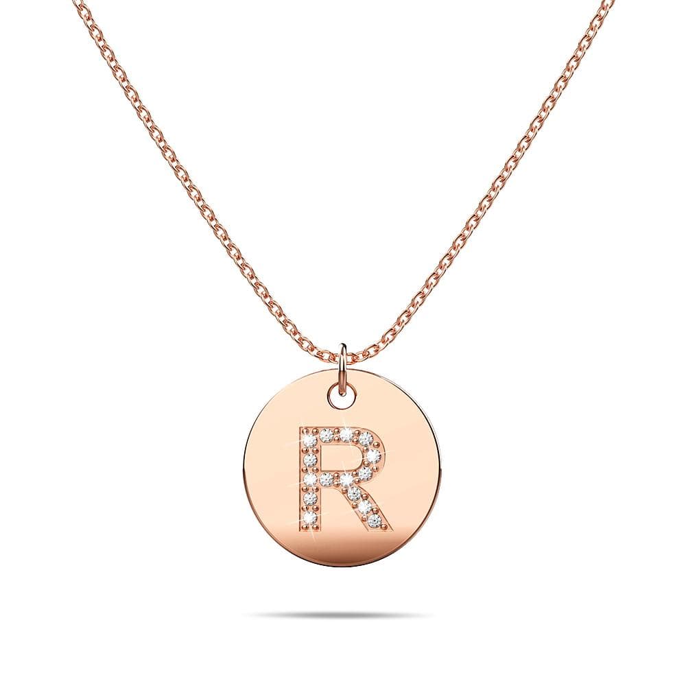 Initials Fabulous Alphabet Letter Necklace Rose Gold Layered Steel Jewellery - 70