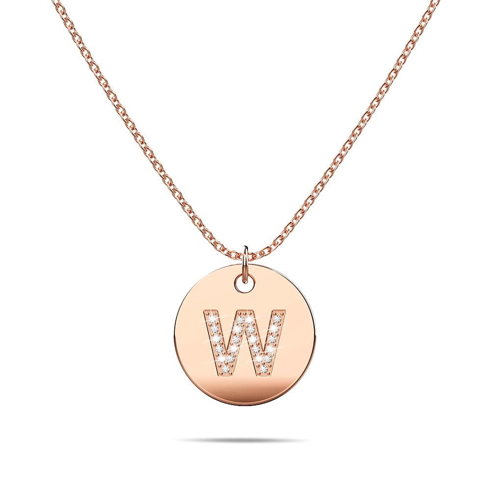 Initials Fabulous Alphabet Letter Necklace Rose Gold Layered Steel Jewellery - 90