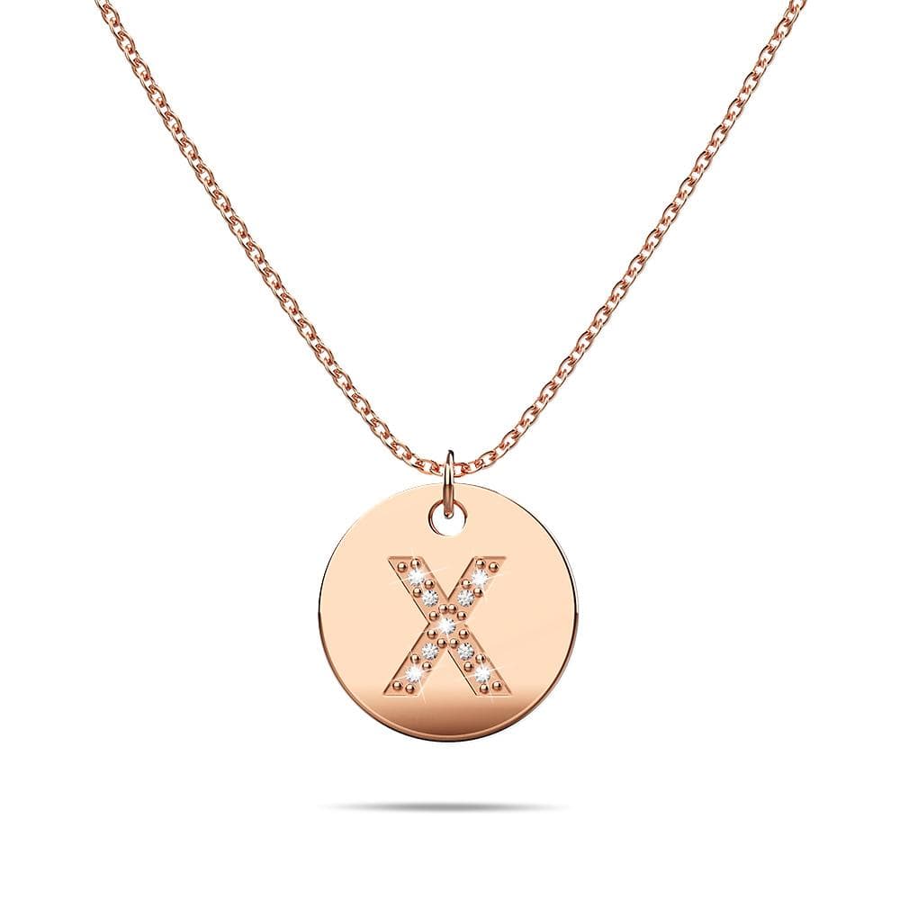 Initials Fabulous Alphabet Letter Necklace Rose Gold Layered Steel Jewellery - 94