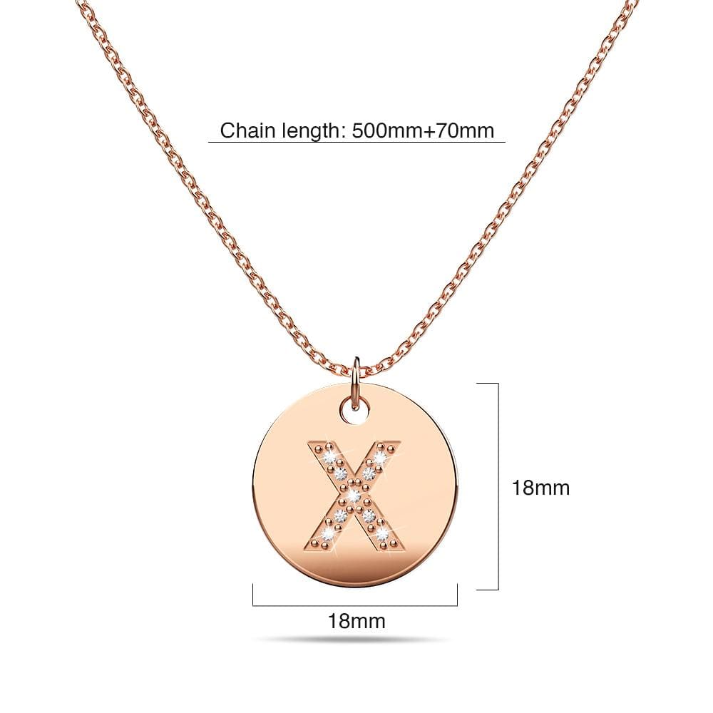 Initials Fabulous Alphabet Letter Necklace Rose Gold Layered Steel Jewellery - 96