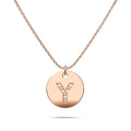 Initials Fabulous Alphabet Letter Necklace Rose Gold Layered Steel Jewellery - 98