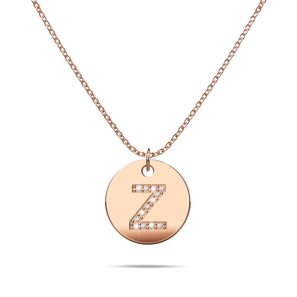 Initials Fabulous Alphabet Letter Necklace Rose Gold Layered Steel Jewellery - 102
