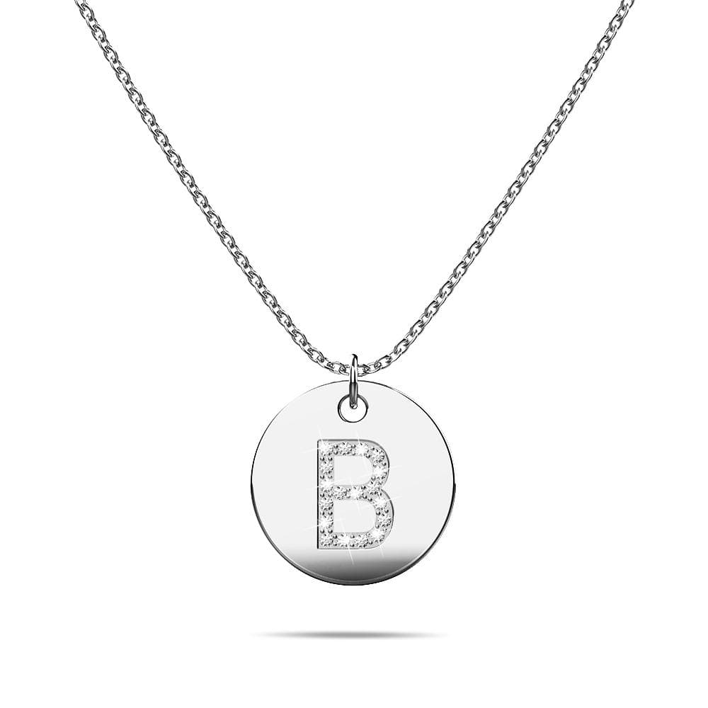 Initials Fabulous Alphabet Letter Necklace White Gold Layered Steel Jewellery - 6