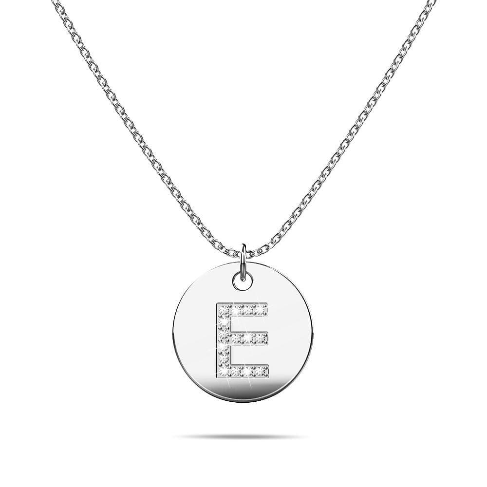 Initials Fabulous Alphabet Letter Necklace White Gold Layered Steel Jewellery - 18